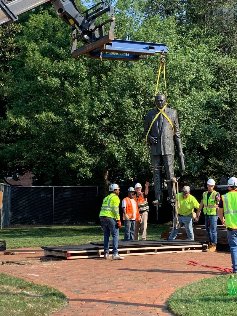 Harry Byrd being removed from Capitol Square