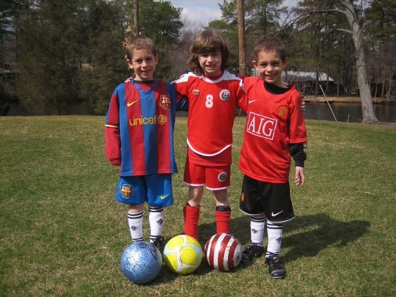 Brenden Aaronson and his childhood friends 