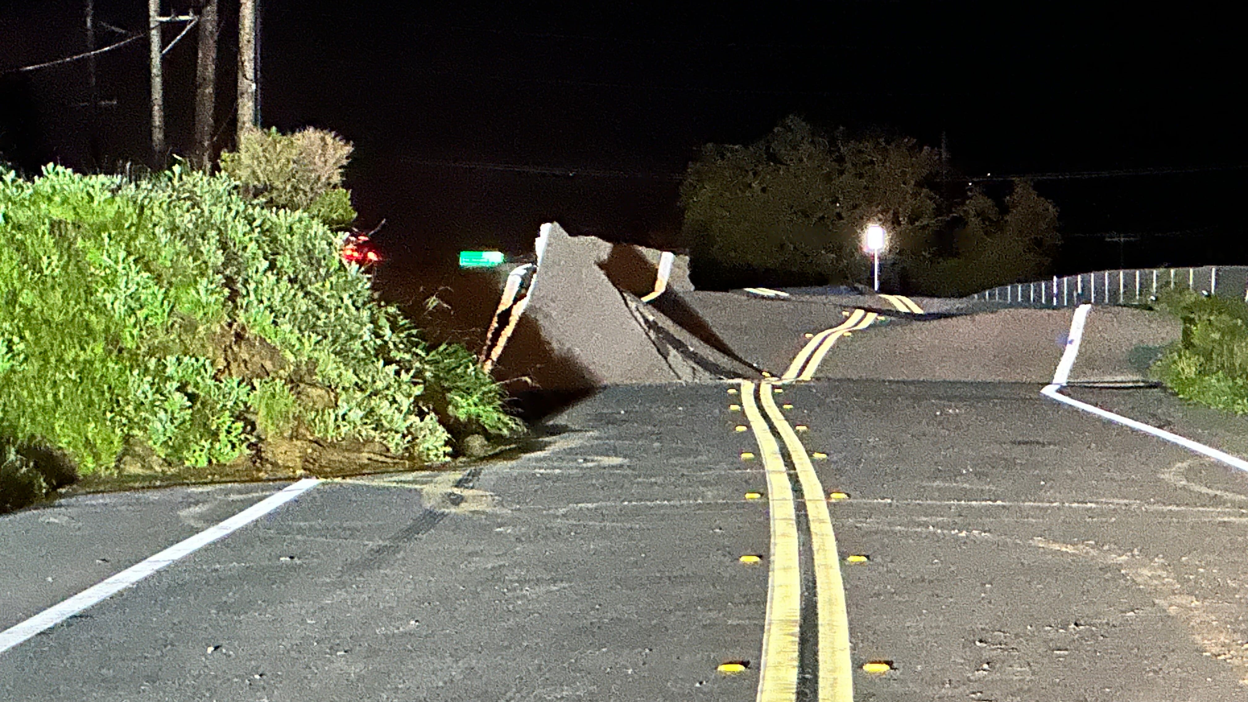Marin County mudslide batters road, closes state park