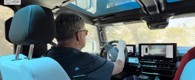 WWJ's Jeff Gilbert driving an Edition One Hummer EV