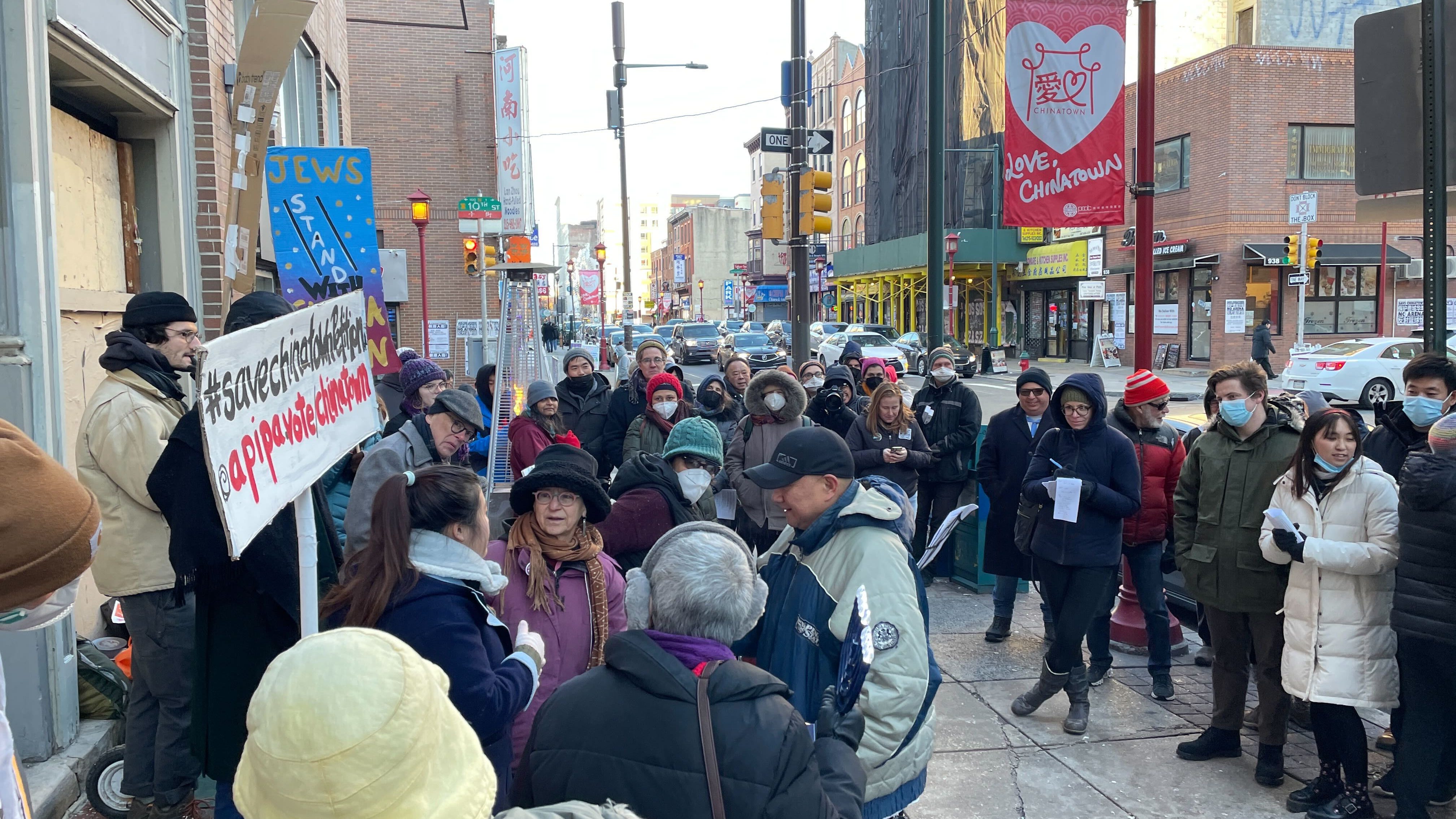 Jewish allies join Chinatown community for Christmas protest against 76ers arena