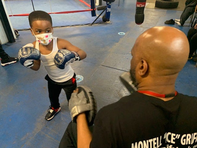 Montell Griffin training 7-year-old Ramauri Gallion