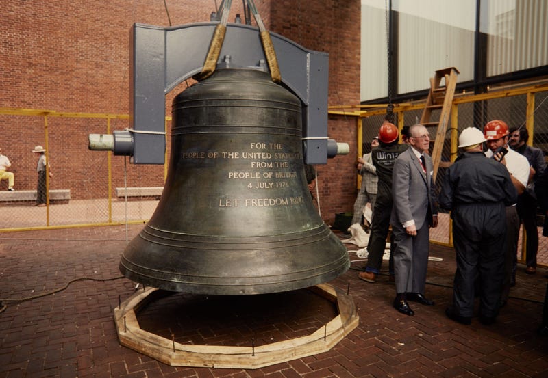 The Bicentennial Bell is a gift from the people of Great Britain to the people of the United States.