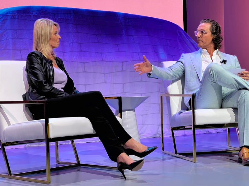 Lincoln President Joy Falotico speaks with Brand Ambassador Matthew McConaughey