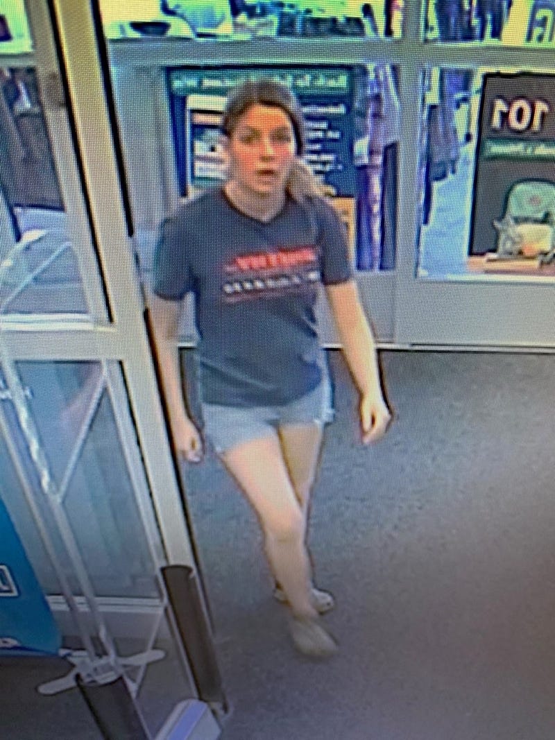 Security camera video of girl alleged to have left backpack with human remains by Chesterfield Dumpster