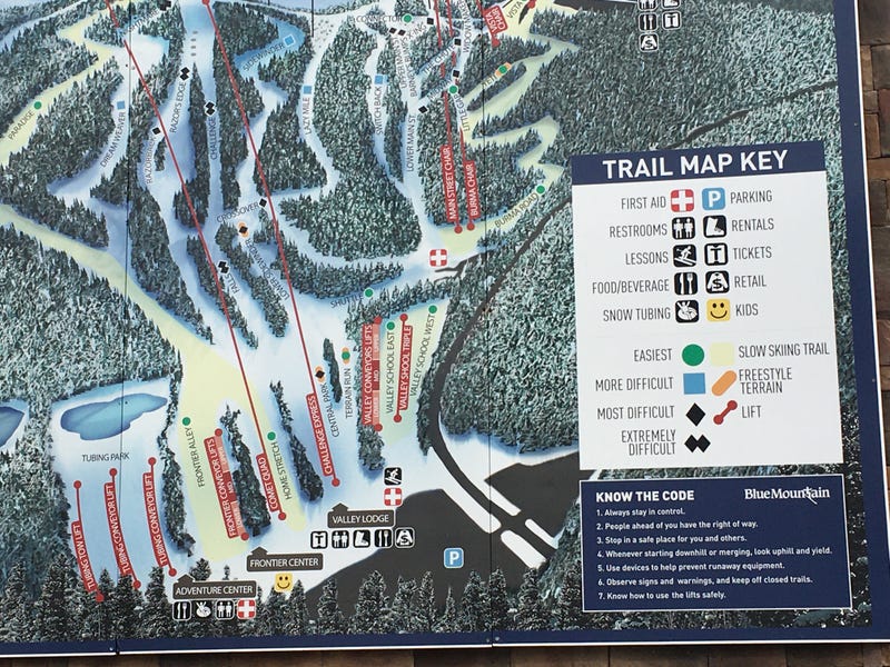 Blue Mountain trail map