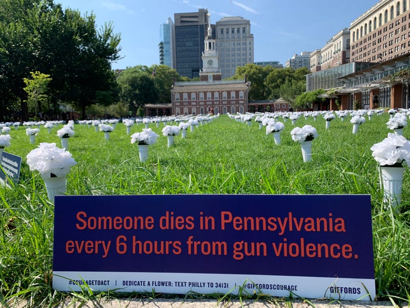 Gabrielle Giffords gun violence memorial at Independence Hall