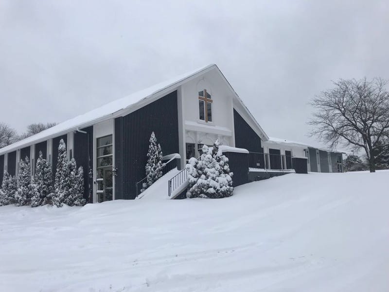 Grace Slavic Church in Eagan, Minnesota which suffered a fire last week that destroyed its sanctuary.