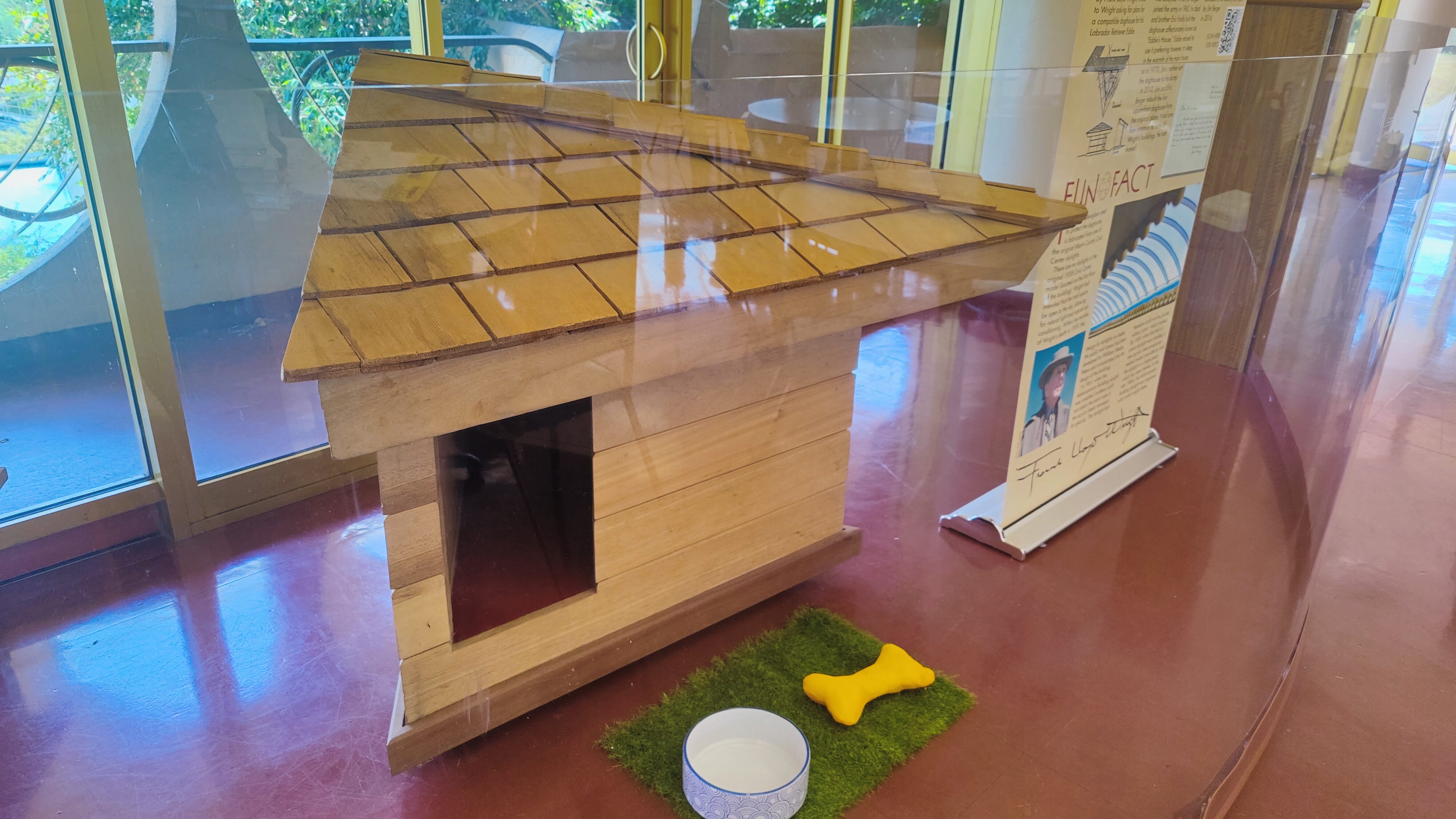 Frank Lloyd Wright-designed doghouse on display in Marin County