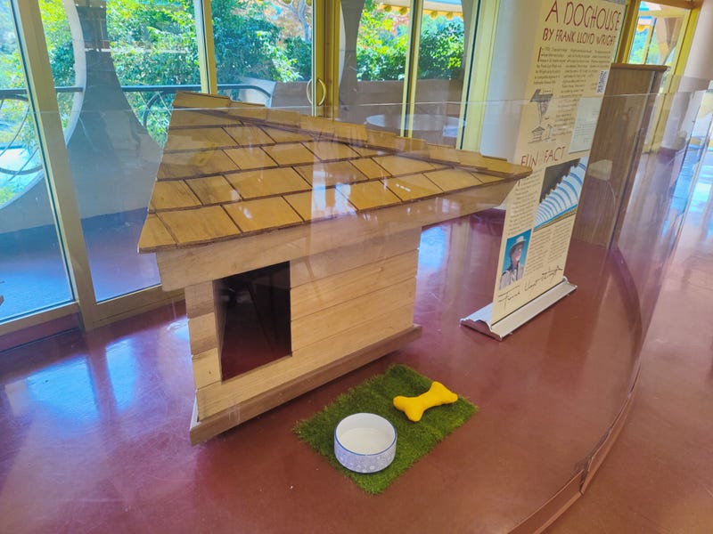 The Frank Lloyd Wright-designed doghouse at the Marin County Civic Center.