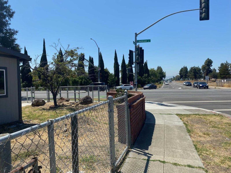 Concrete fence and barrier protect Ray Minter's Jackson Avenue home in East San Jose.