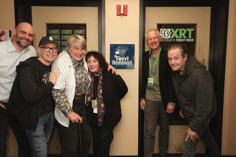 Dedicating the Terri Hemmert Studios on November 3, 2023 (l-r: Ryan Arnold, Marty Lennartz, Terri Hemmert, Annalisa, Frank E. Lee, Johnny Mars)
