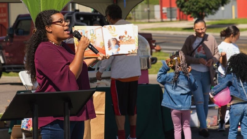 Children and authors at last year's Hispanic Literacy Festival