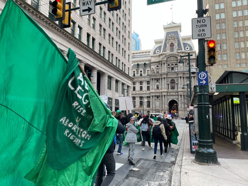 Pro-abortion demonstration stops traffic in Center City on International Women’s Day