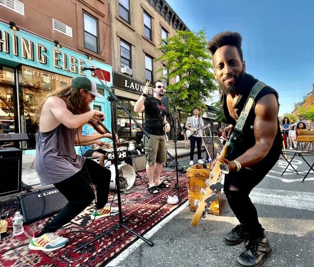 Residents have been enjoying free weekly concerts outside Something Else