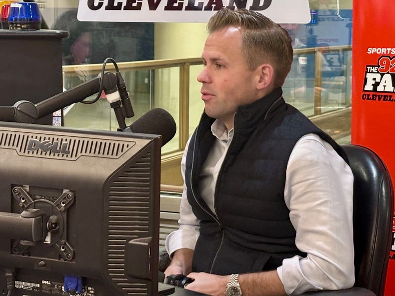 Cleveland Cavaliers President of Business Operations Nic Barlage speaks during 92.3 The Fan's 'The Ken Carman Show with Anthony Lima' on Friday, October 24, 2025.