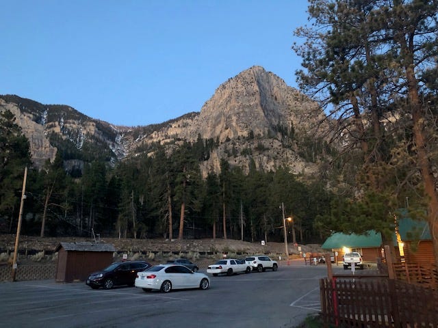A view of the Spring Mtns from the Mt. Charleston Lodge