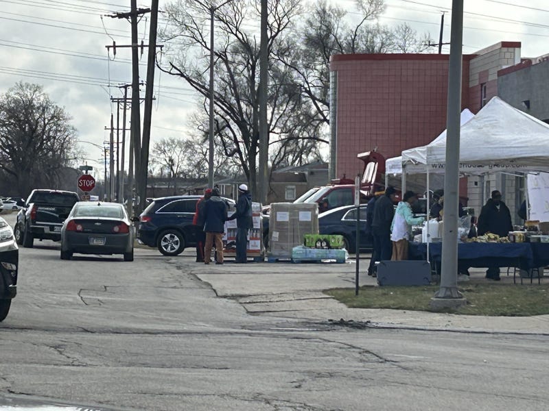 Dixmoor residents gather in parking lot