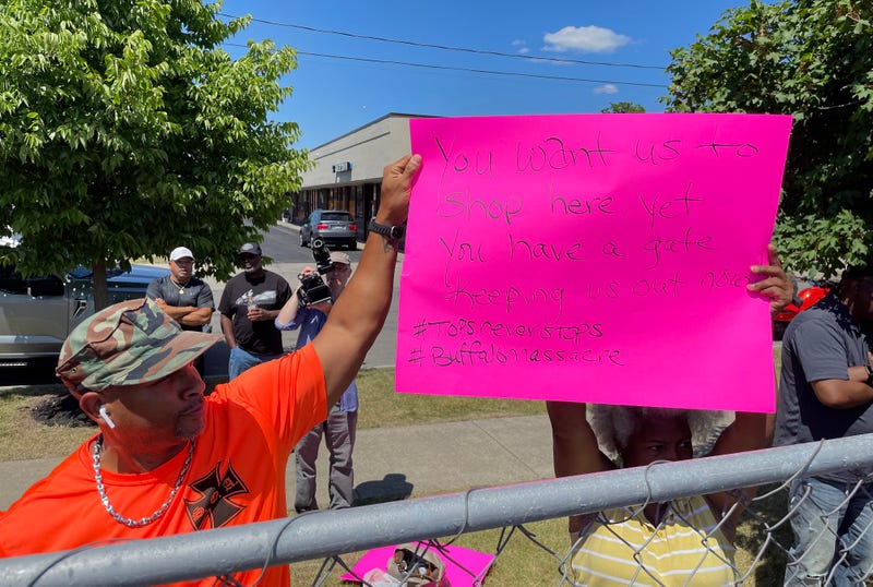 Protestors at the Tops on Jefferson Avenue