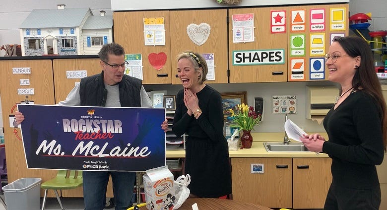 Rockstar Teacher winner Ms. McLaine 