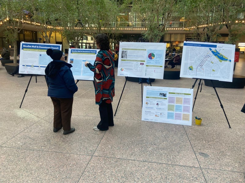 Metro Transit held an open house in the IDS Crystal Court in downtown Minneapolis Tuesday to gather feedback about about the possibility of moving transit off of Nicollet Mall.