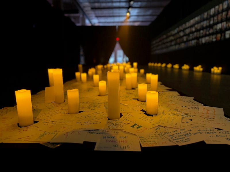 Notes of remembrance inside the Nova Exhibition