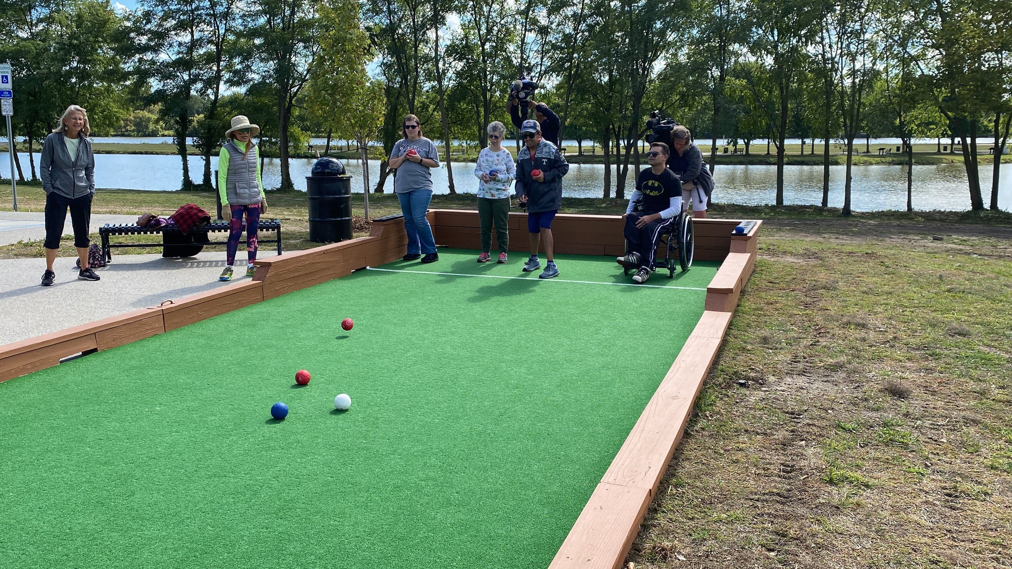 New piazza, bocce court and statue erected at Cooper River Park