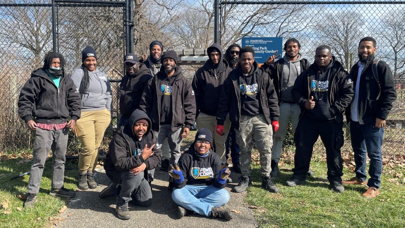 A PowerCorpsPHL team in Hunting Park Monday.