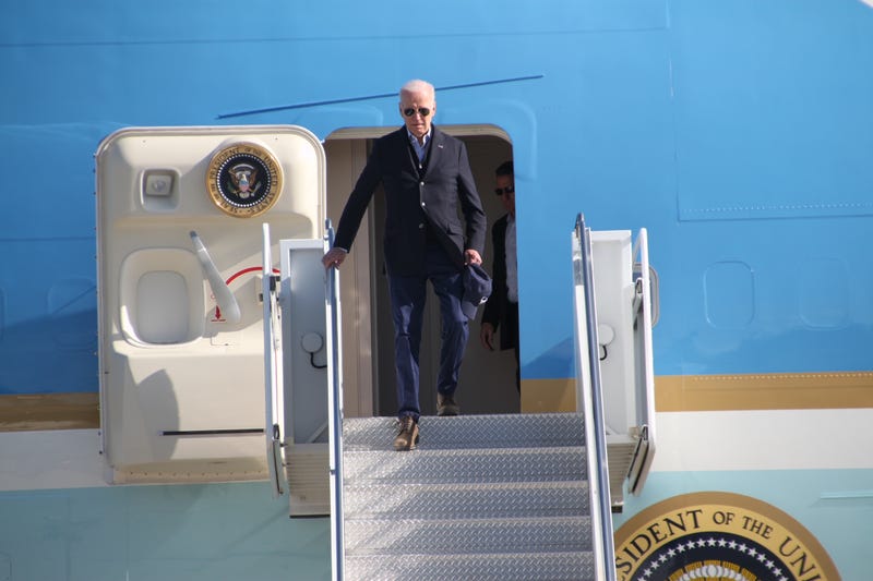 President Biden has touched down in the Bay Area to begin his visit traveling to areas impacted by extreme storm damage.