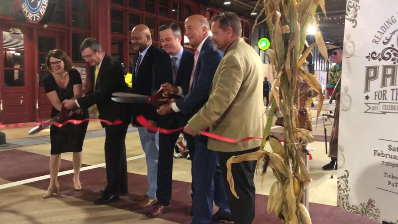 The ribbon cutting ceremony for the Filbert Street Transformation Project outside Reading Terminal Market in Center City.