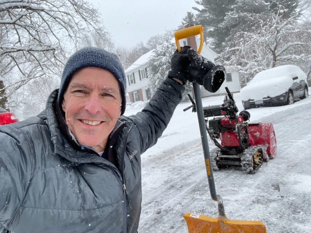 David Shoveling In The Snow