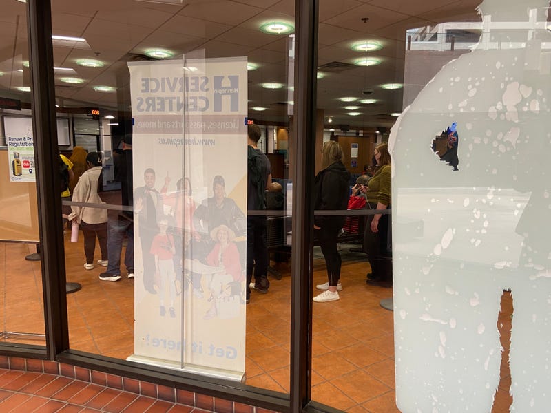 It was a wait just to check-in at the Hennepin County Government Center's service counter in downtown Minneapolis Friday.