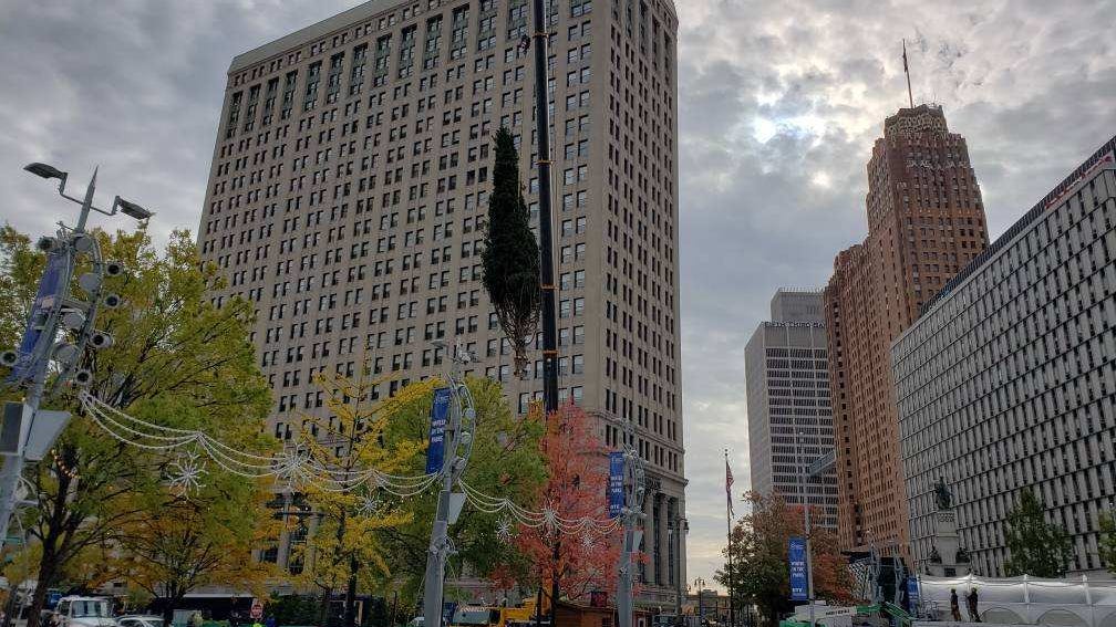Downtown Detroit welcomes 65-foot Christmas tree – the city's biggest ever