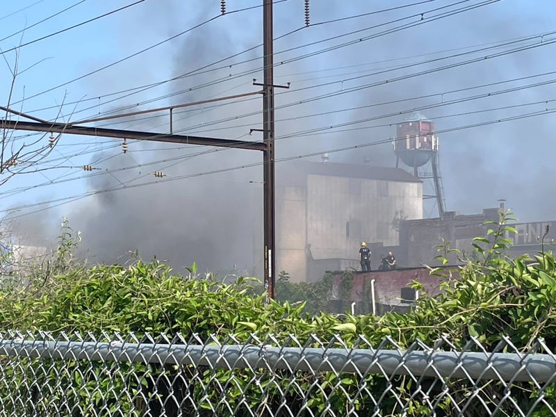About 120 firefighters took on a three-alarm fire in Northeast Philadelphia on Wednesday.
