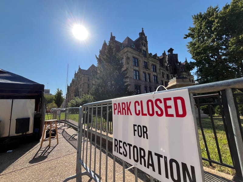 October 11th, 2024, the fence remains around City Hall after over a year.