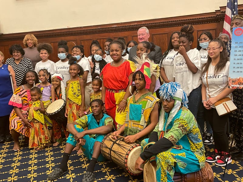 Odunde CEO Oshunbumi Fernandez-West, Mayor Jim Kenney, and representatives various Odunde, Inc. programs announced the 2023 festival lineup at Philadelphia City Hall on Tuesday.