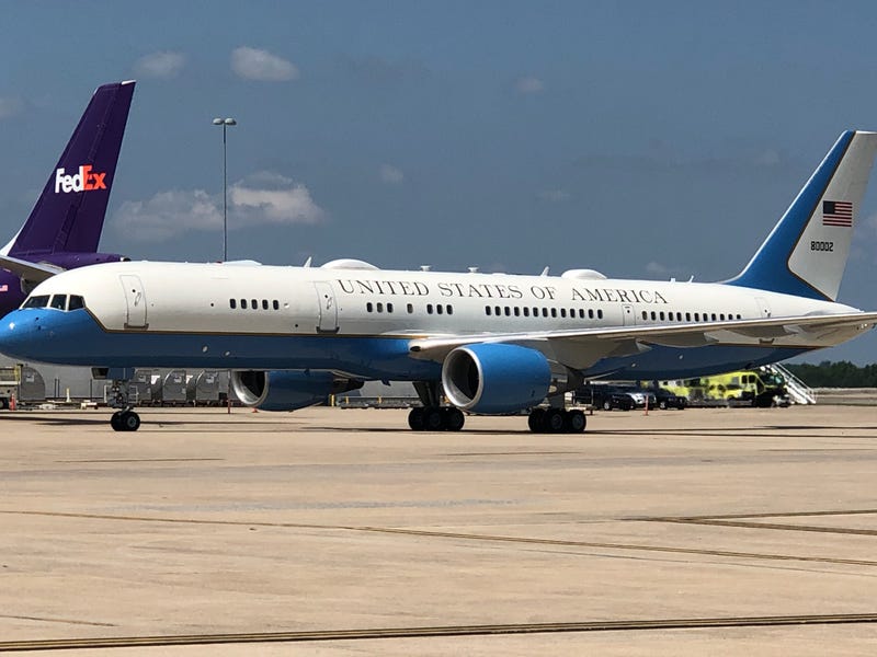 Air Force Two landed at GSP around 11:30AM Monday as Vice President Kamala Harris visits Greenville to promote covid-19 vaccination