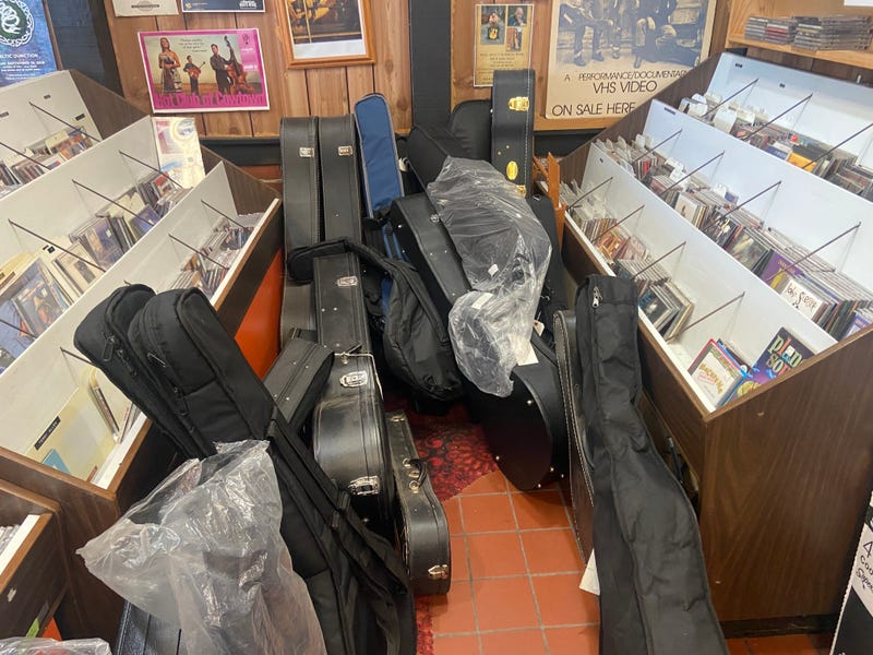 Packing up the goods at Homestead Pickin' Parlor in Richfield after 46 years.