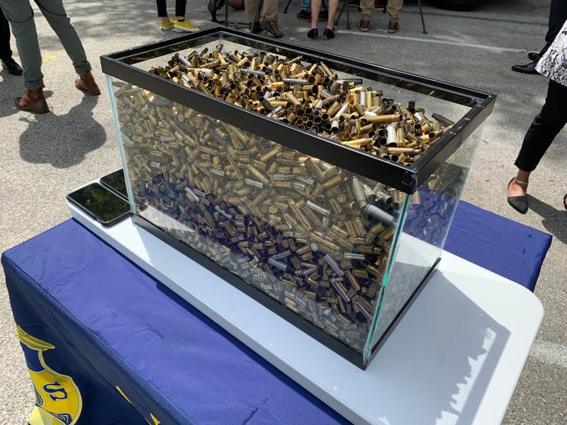 Bullet cartridges from gun crimes in Philadelphia.