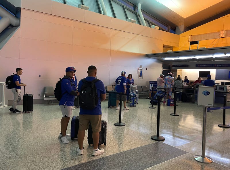 Bills fans at the Buffalo-Niagara International Airport