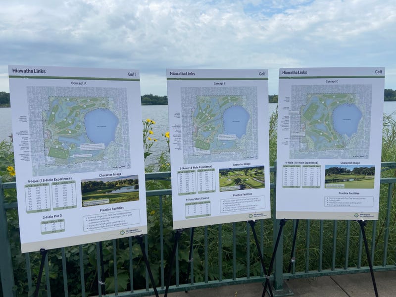 The three redesigns all change the course from 18 holes to 9, incorporating a more natural landscape to battle water issues and flooding at the historic course.