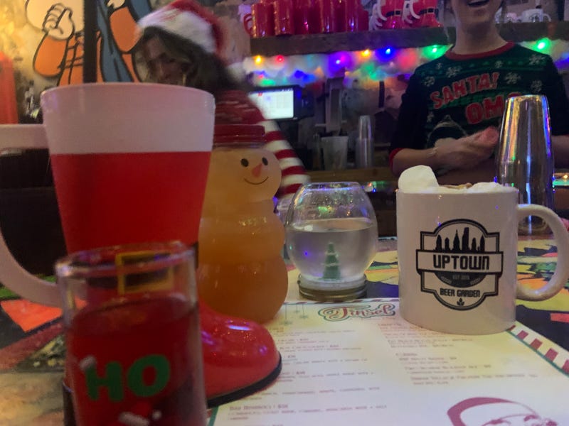 The bar's menu offers customers the "12 cocktails of Christmas."