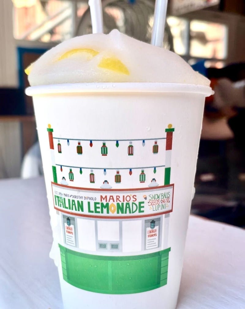 The shop sells the traditional lemon flavor but has expanded their menu to include fun flavors like fruit cocktail, pina colada, pomegranate and more