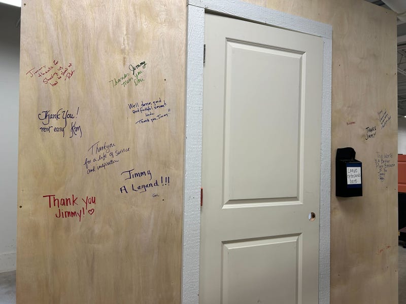 The signed wall which Habitat for Humanity says will be used in a future project.