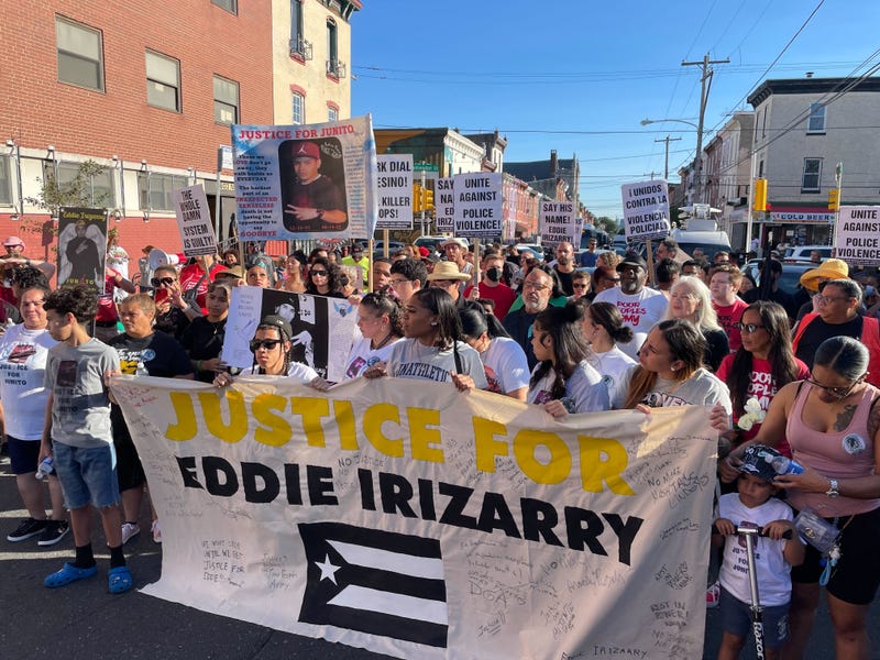 Marchers demand justice for Eddie Irizarry, the man shot and killed by Philadelphia police officer
