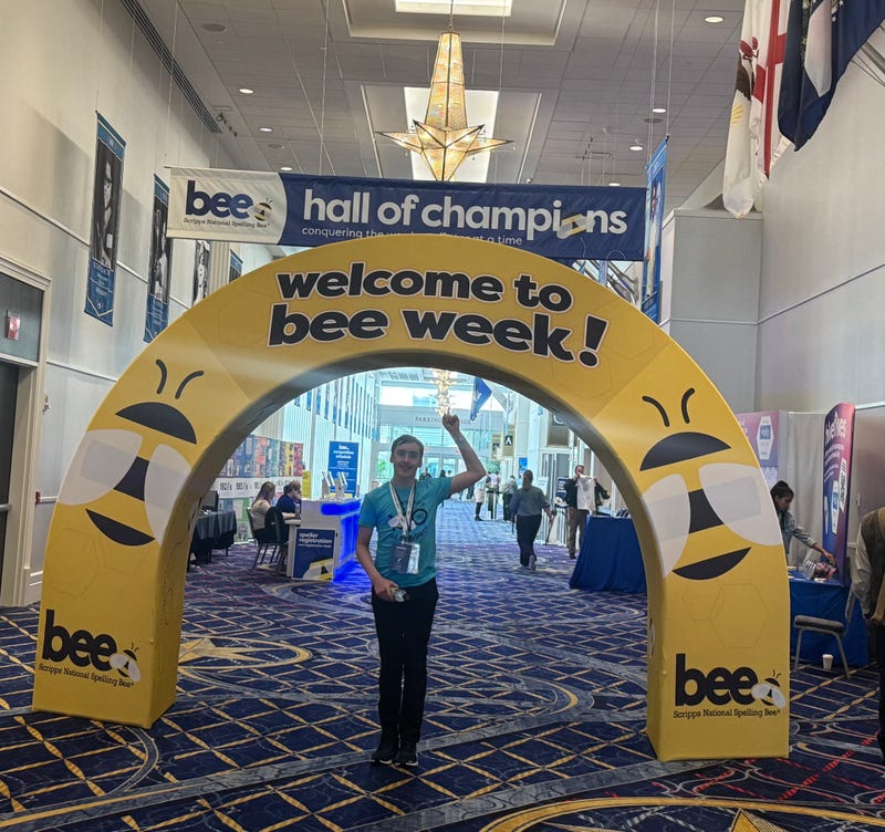 Oliver Halkett at the Scripps National Spelling Bee. 