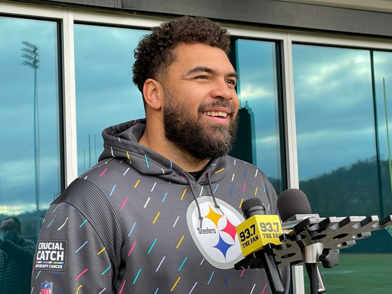 Cam Heyward at a podium