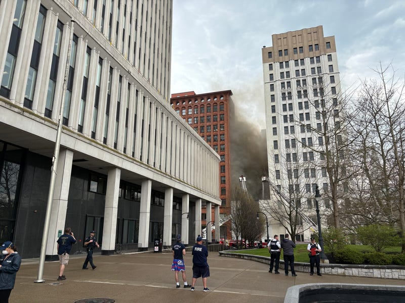 Two historic buildings on each side of the downtown law firm that caught fire Thursday were spared exposure damage. 