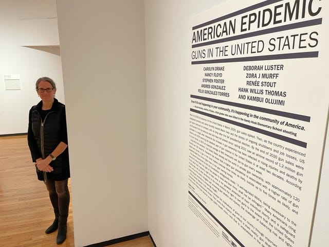 The newest exhibition is called "American Epidemic: Guns in America.