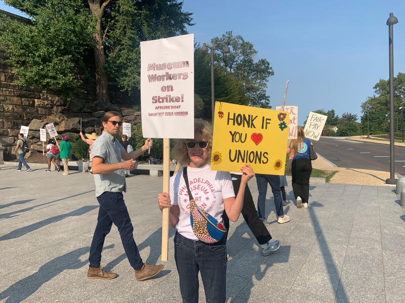 More than 100 Union workers at the Philadelphia Museum of Art are on the picket line for a one day warning strike.